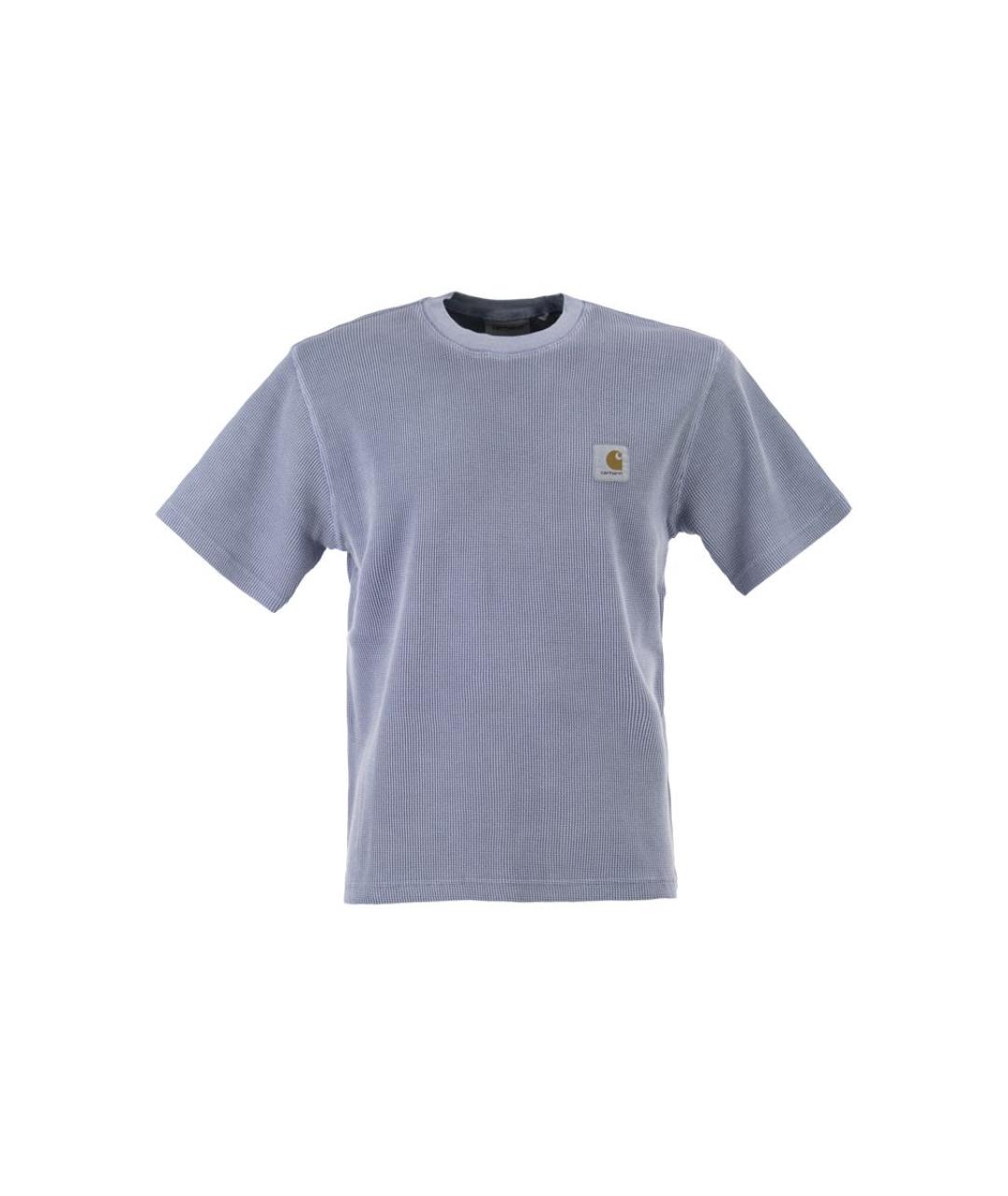 CARHARTT WIP Голубая хлопковая футболка, фото 1