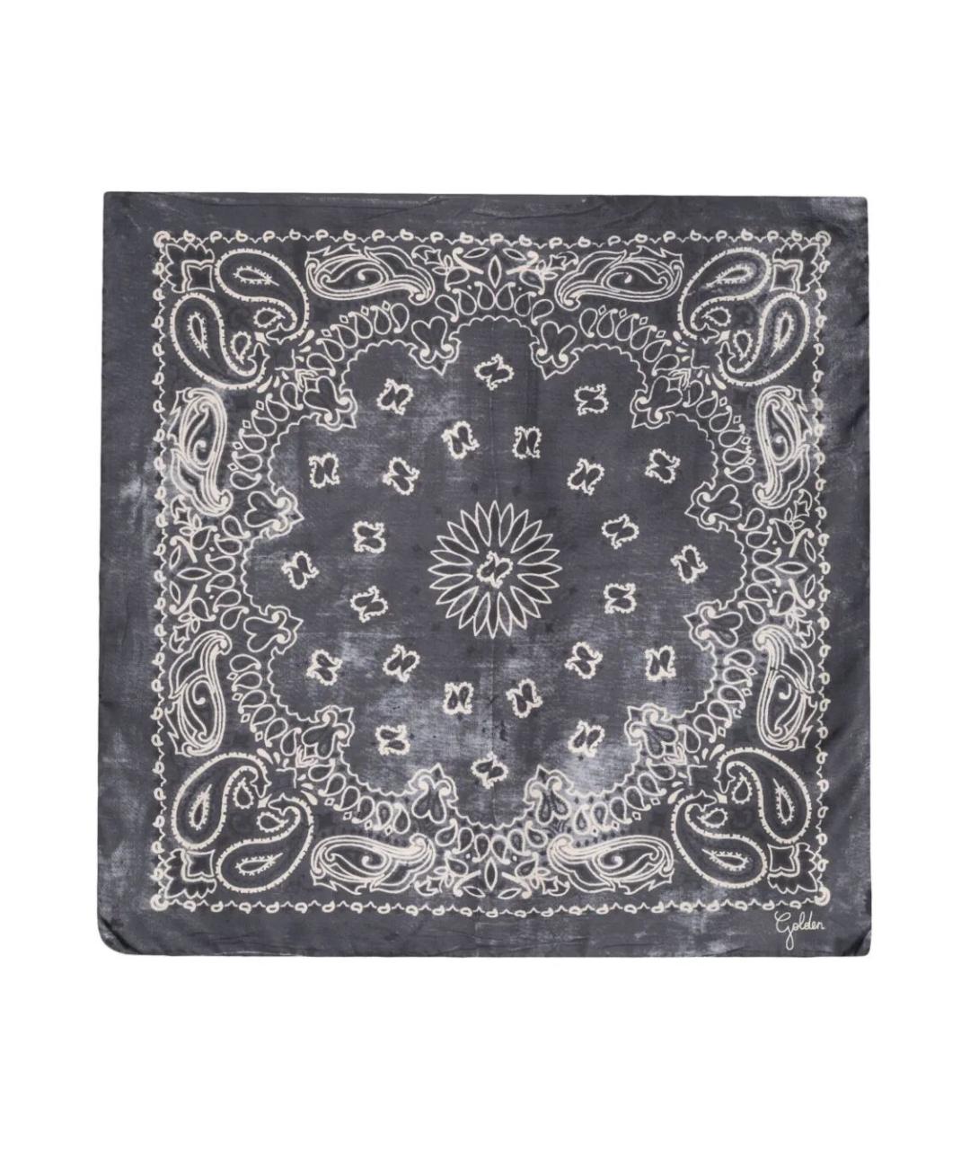 GOLDEN GOOSE DELUXE BRAND Серый шелковый шарф, фото 1