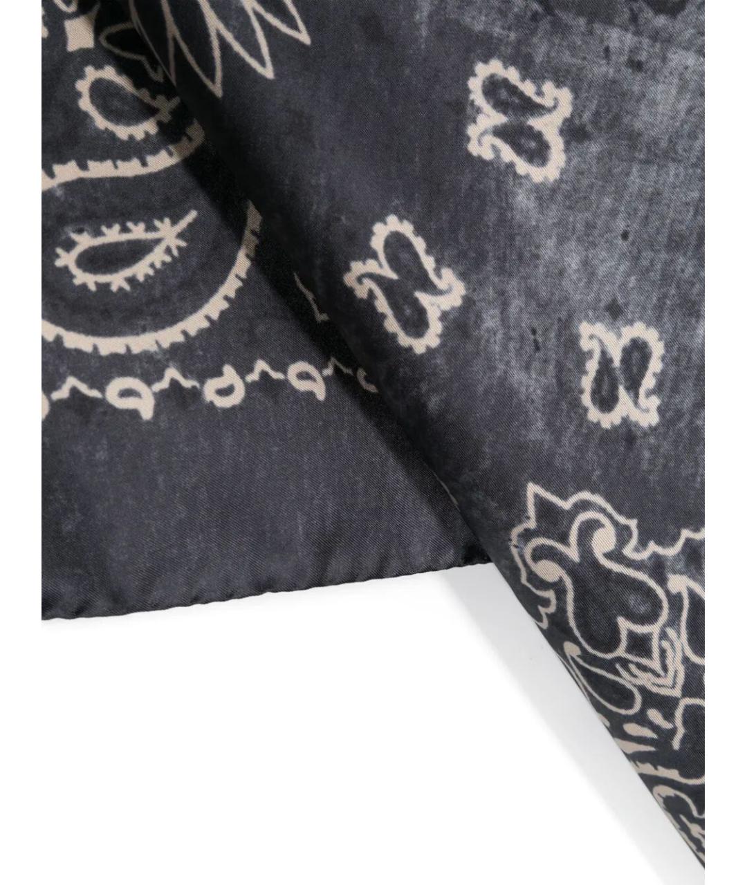 GOLDEN GOOSE DELUXE BRAND Серый шелковый шарф, фото 2