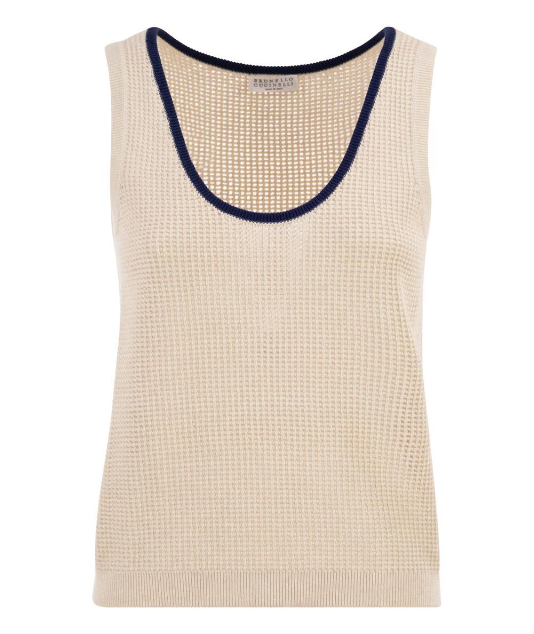 BRUNELLO CUCINELLI Белая хлопковая майка, фото 1