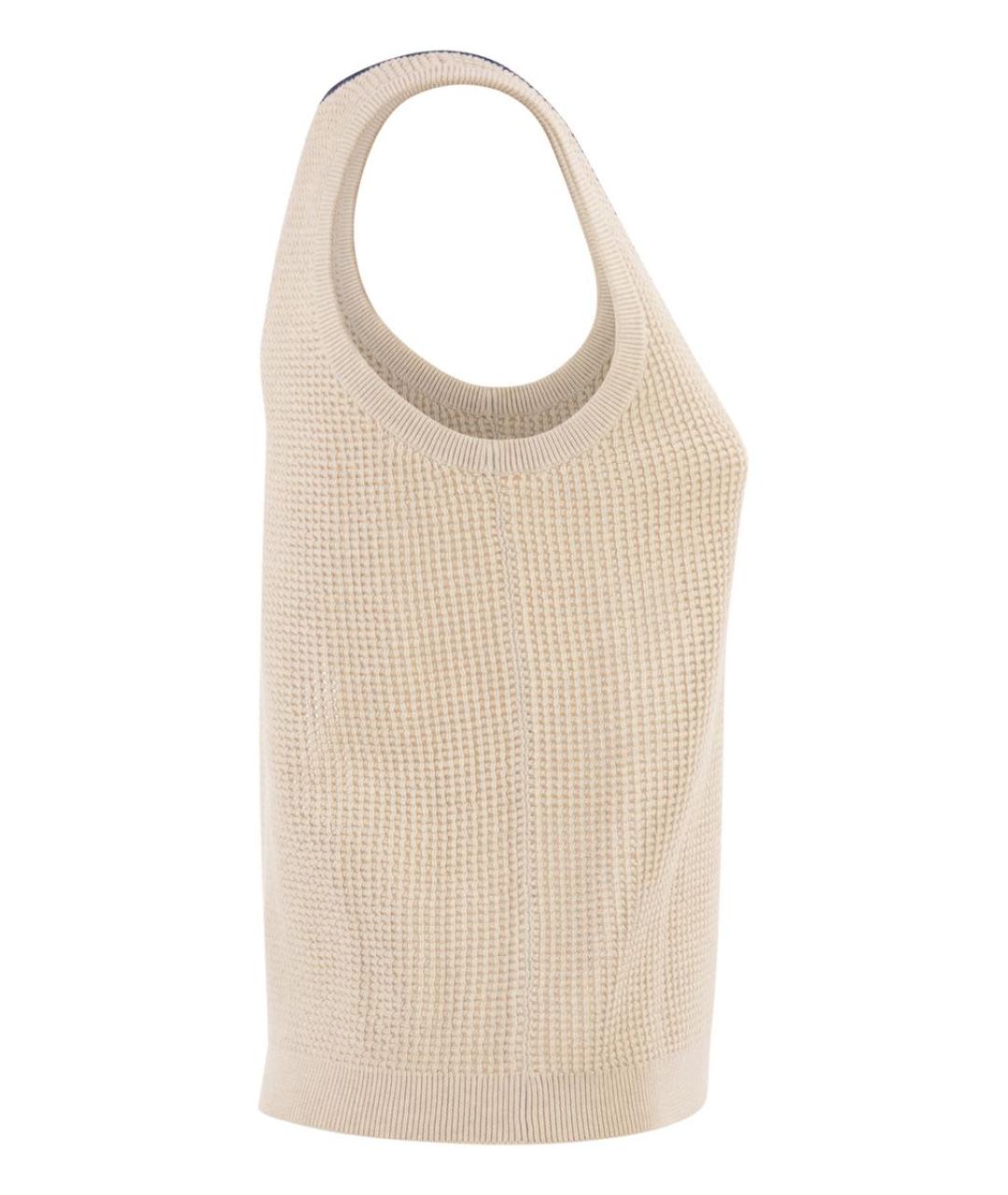 BRUNELLO CUCINELLI Белая хлопковая майка, фото 3