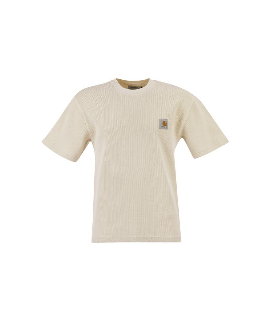 CARHARTT WIP Бежевая хлопковая футболка, фото 1