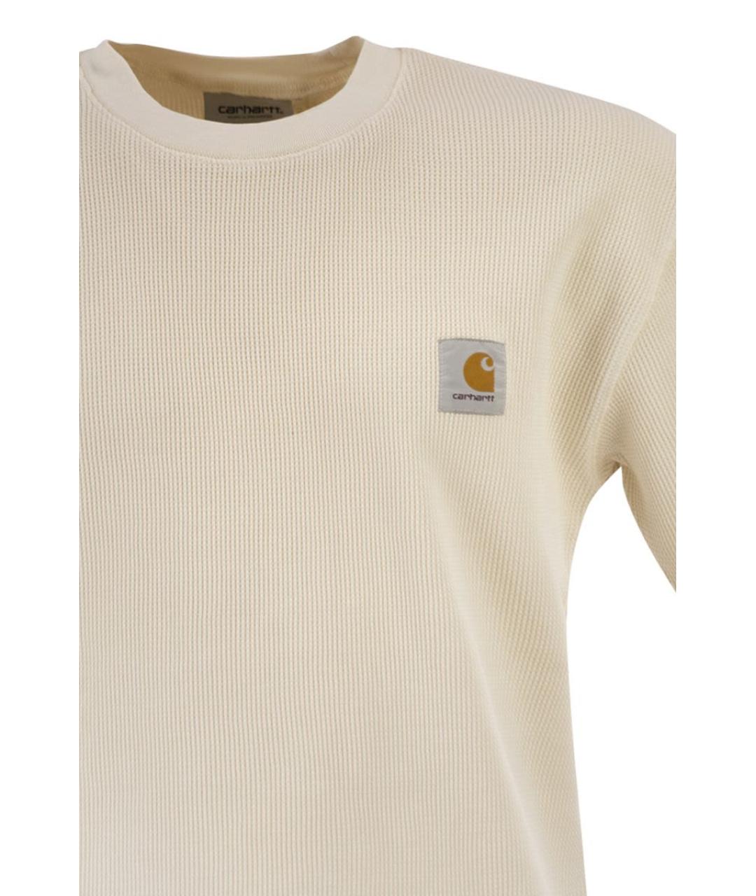 CARHARTT WIP Бежевая хлопковая футболка, фото 4