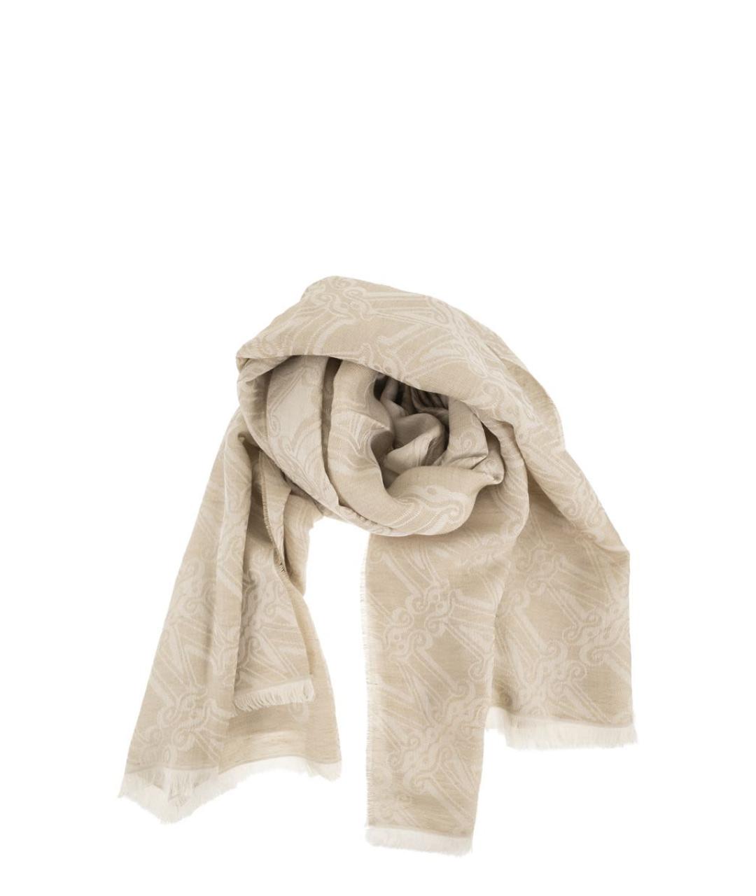 MAX MARA Бежевый шерстяной шарф, фото 1