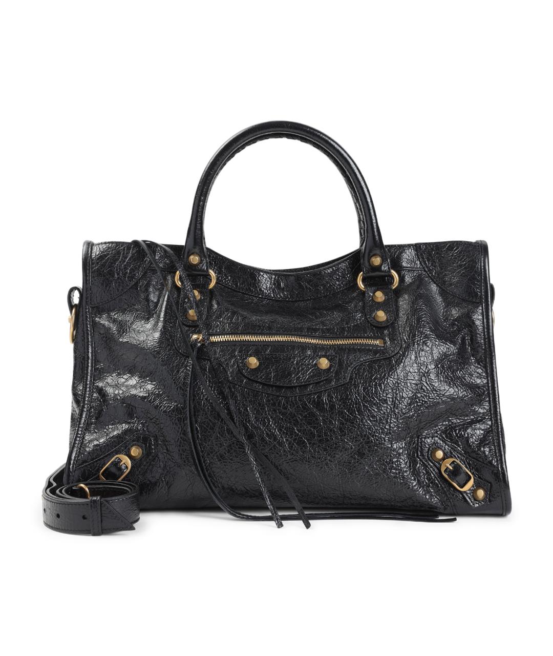 BALENCIAGA Черная кожаная сумка через плечо, фото 1