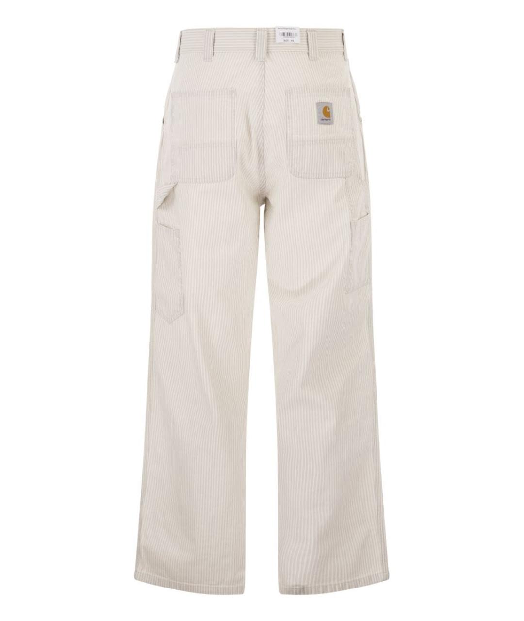 CARHARTT WIP Белые хлопковые повседневные брюки, фото 2