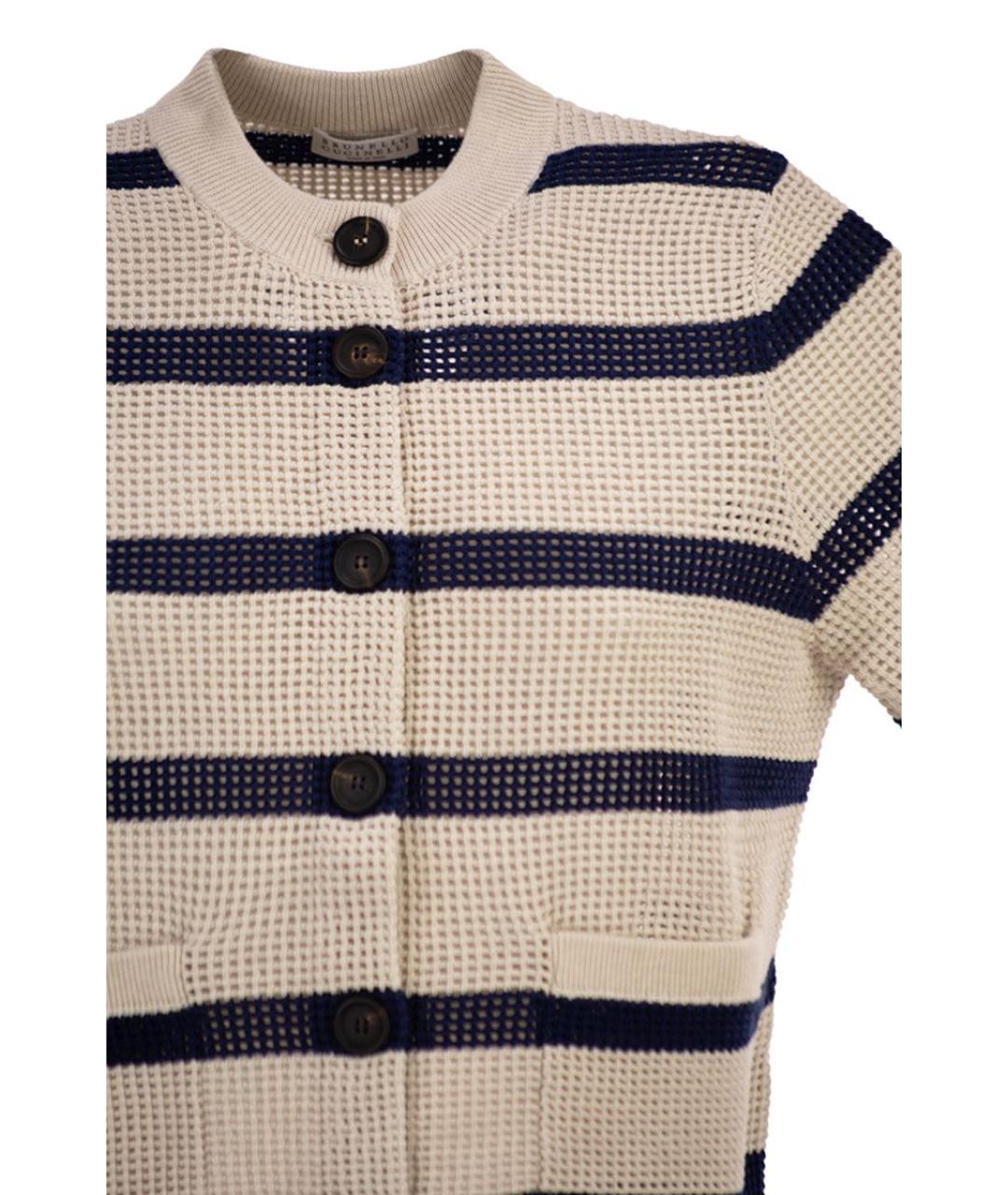 BRUNELLO CUCINELLI Белый хлопковый кардиган, фото 4