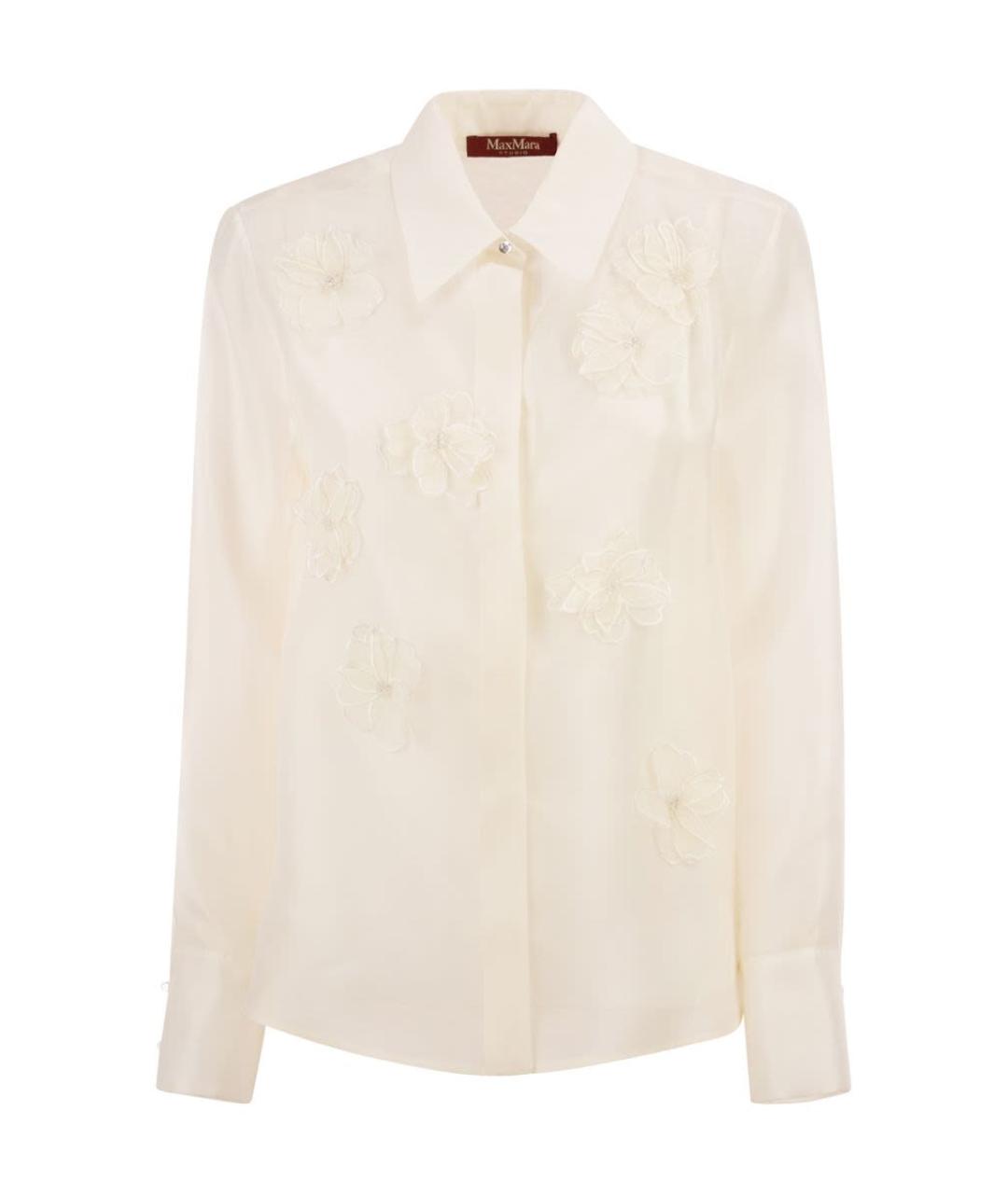 MAX MARA Белая шелковая рубашка, фото 1