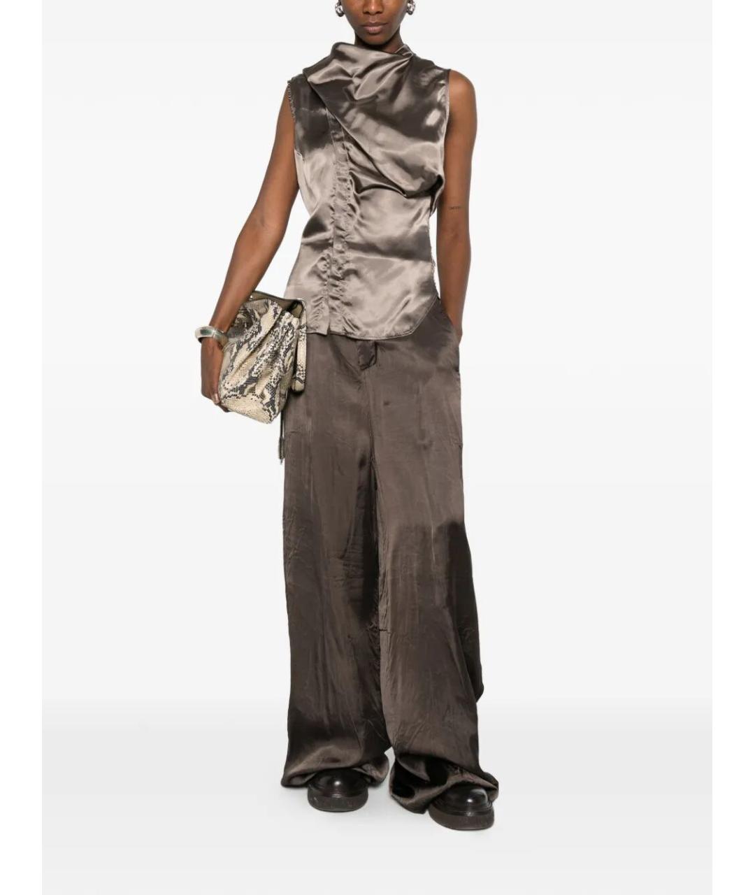 RICK OWENS Серая вискозная блузы, фото 4