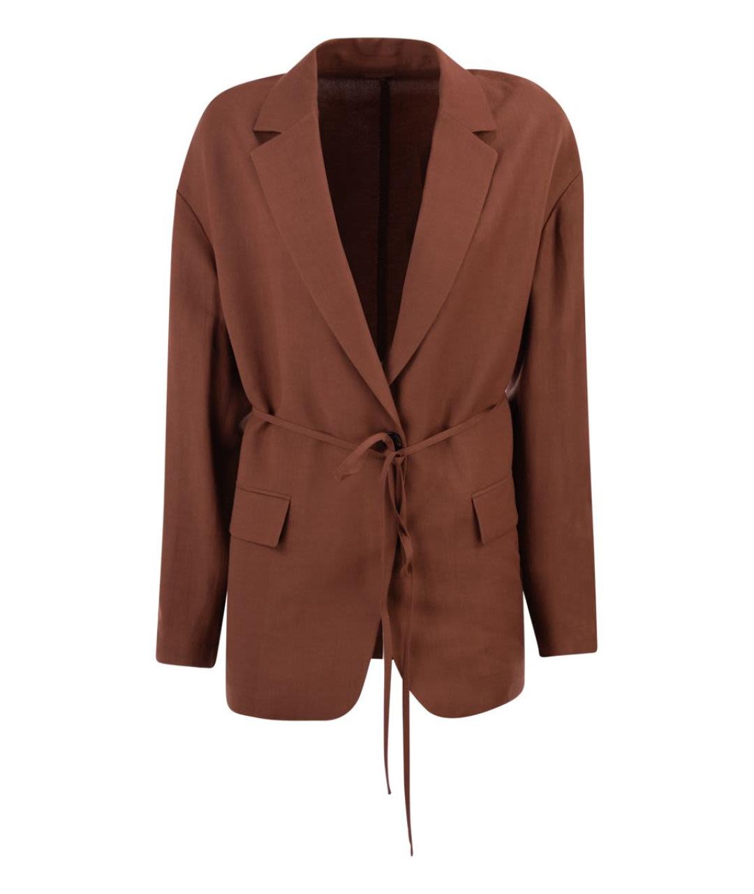 BRUNELLO CUCINELLI Коричневый вискозный жакет/пиджак, фото 1