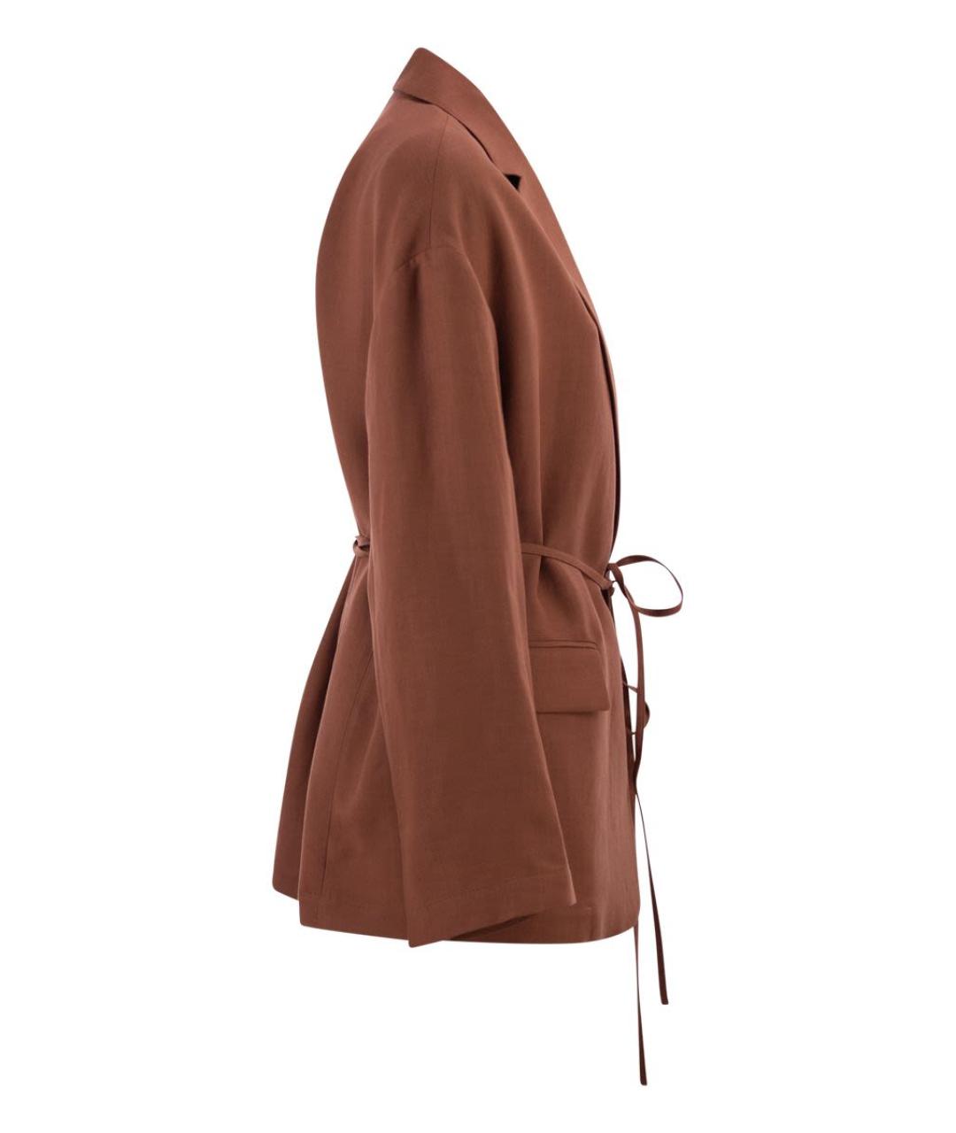 BRUNELLO CUCINELLI Коричневый вискозный жакет/пиджак, фото 3