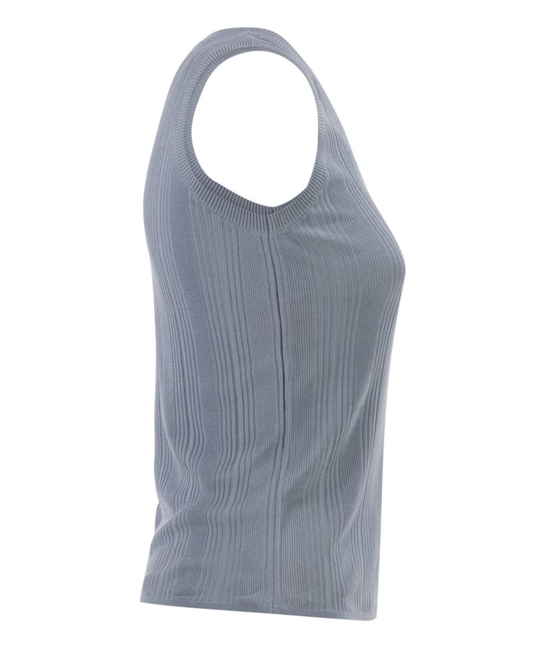 WEEKEND MAX MARA Голубая вискозная майка, фото 3