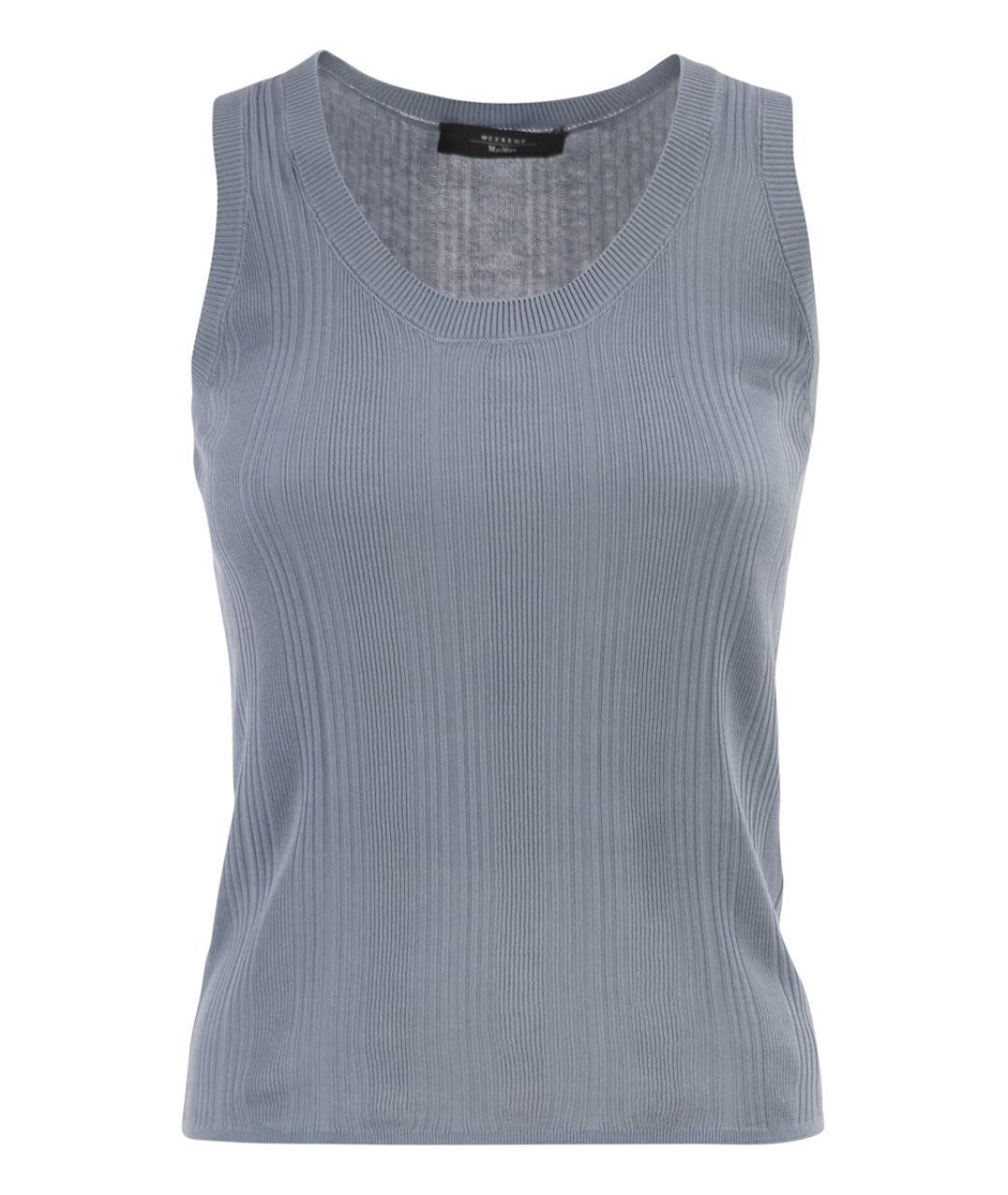 WEEKEND MAX MARA Голубая вискозная майка, фото 1