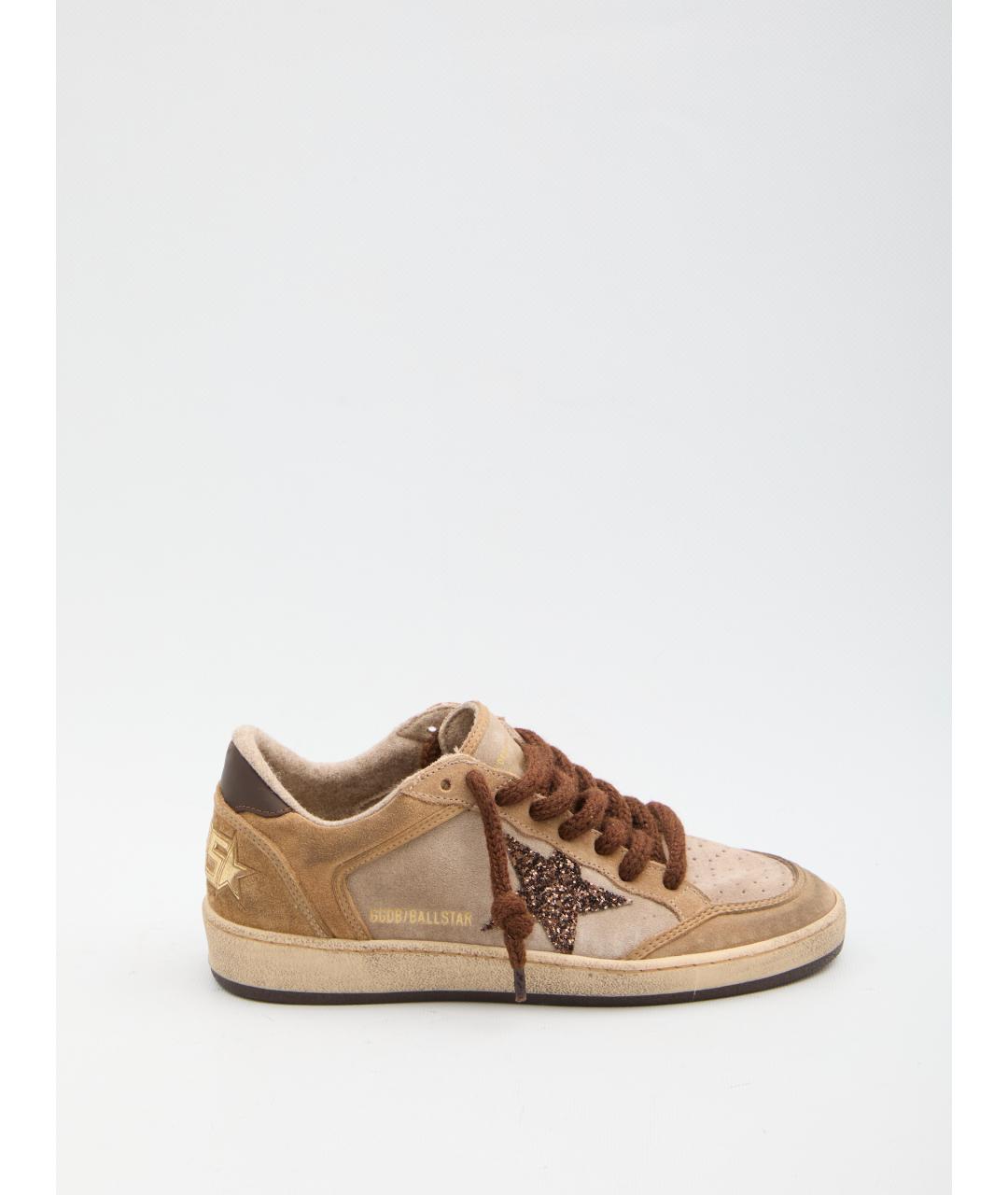 GOLDEN GOOSE DELUXE BRAND Бежевые кожаные кроссовки, фото 6