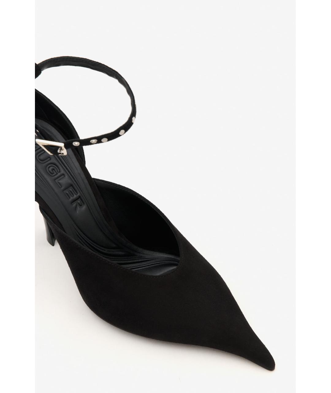 MUGLER Черные замшевые туфли, фото 5