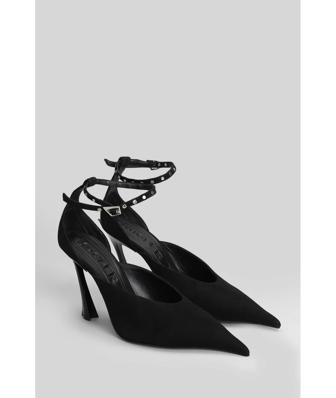 MUGLER Черные замшевые туфли, фото 7