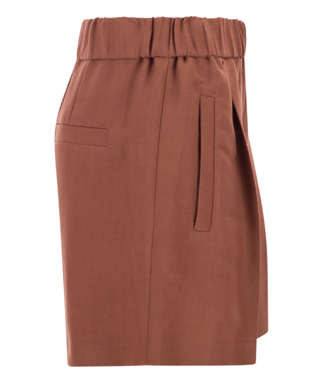 BRUNELLO CUCINELLI Коричневые вискозные шорты, фото 3