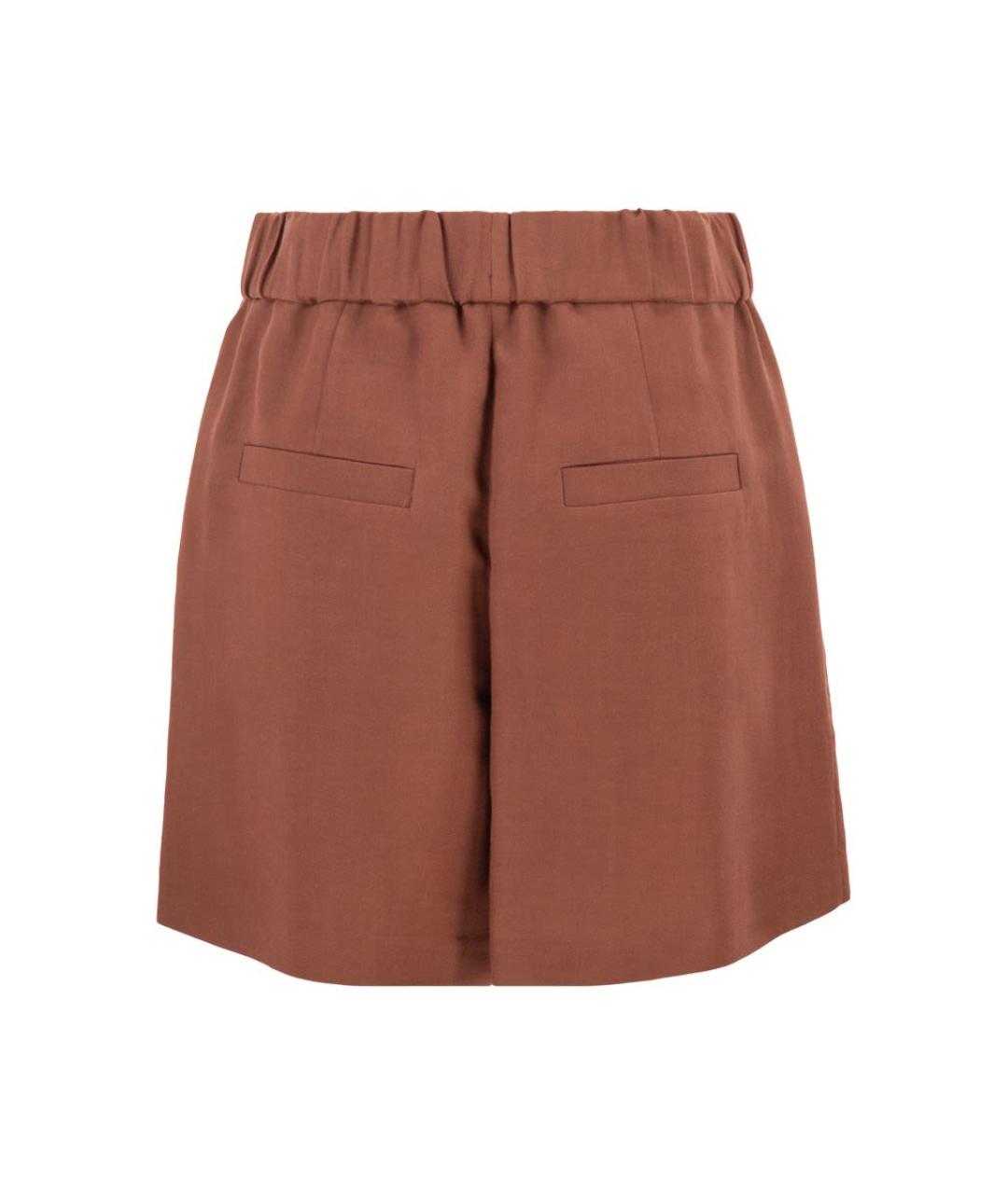 BRUNELLO CUCINELLI Коричневые вискозные шорты, фото 2