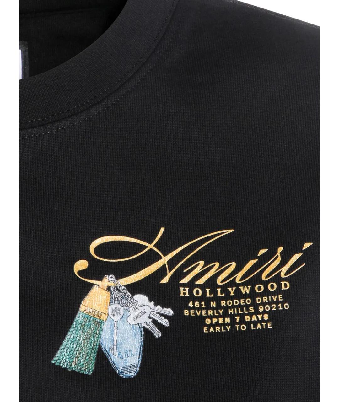 AMIRI Черная хлопковая футболка, фото 3
