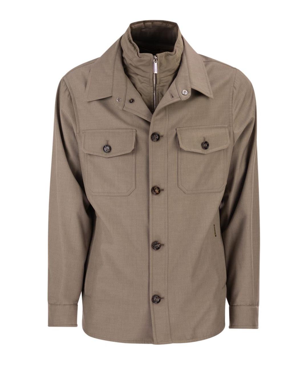 MOORER Бежевая полиэстеровая куртка, фото 1