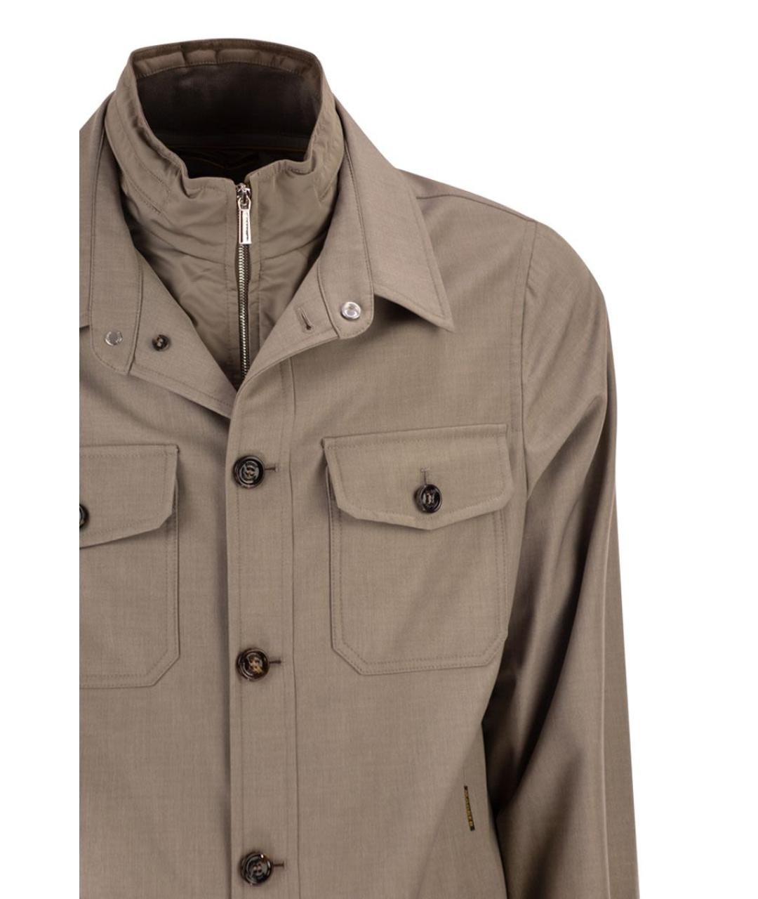 MOORER Бежевая полиэстеровая куртка, фото 4