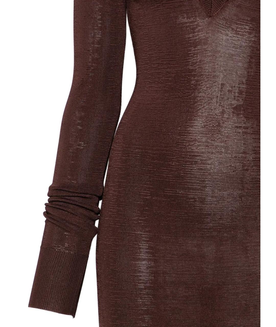 entire studios Коричневое вискозное повседневное платье, фото 3