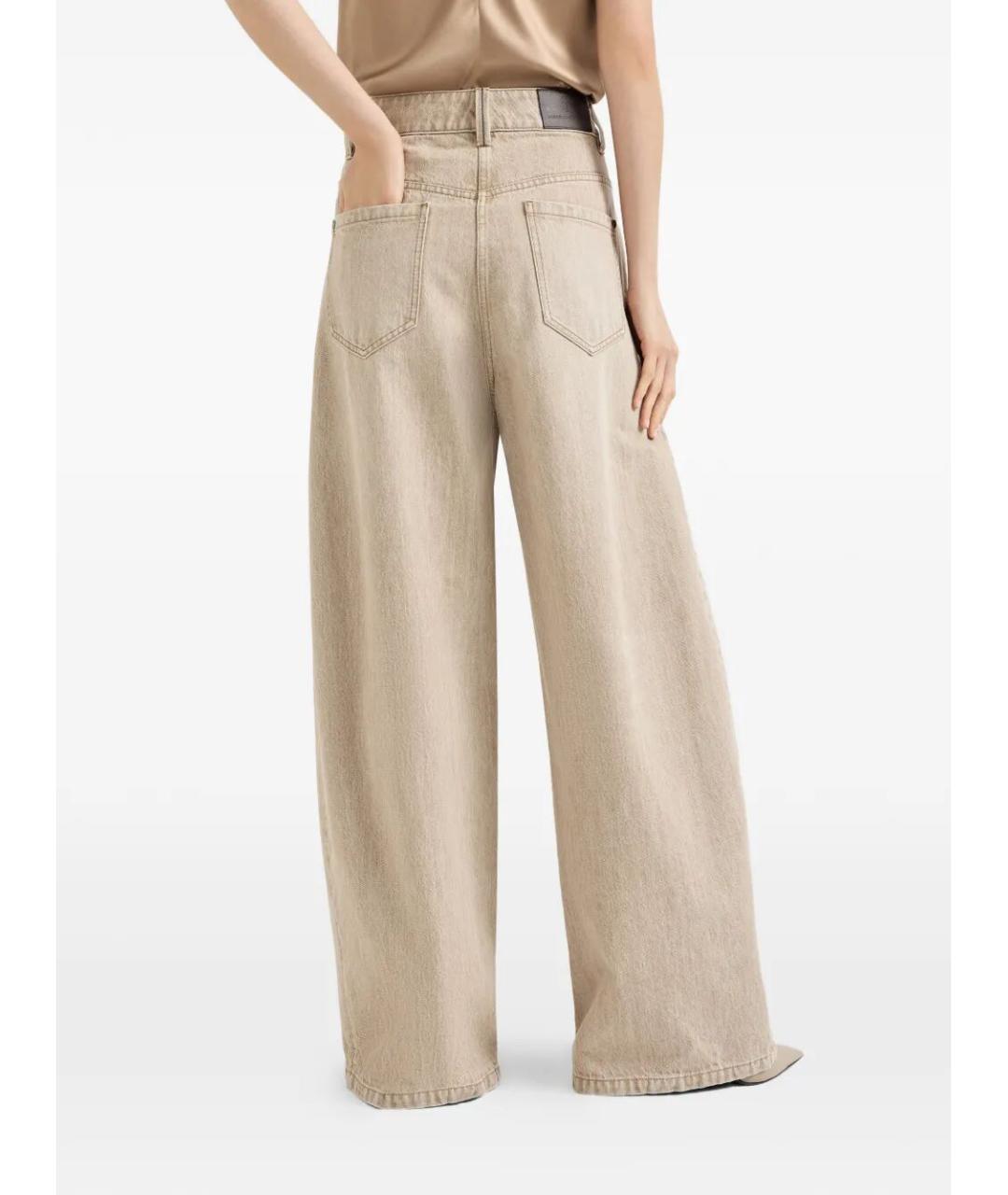 BRUNELLO CUCINELLI Бежевые хлопковые прямые джинсы, фото 4