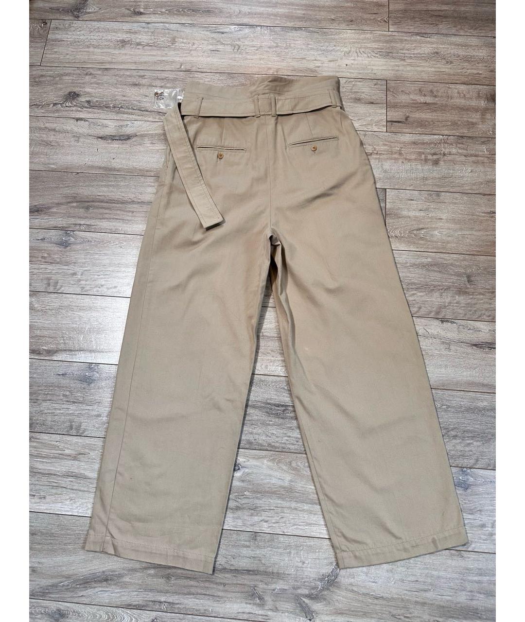 MAX MARA Бежевые хлопковые брюки широкие, фото 2