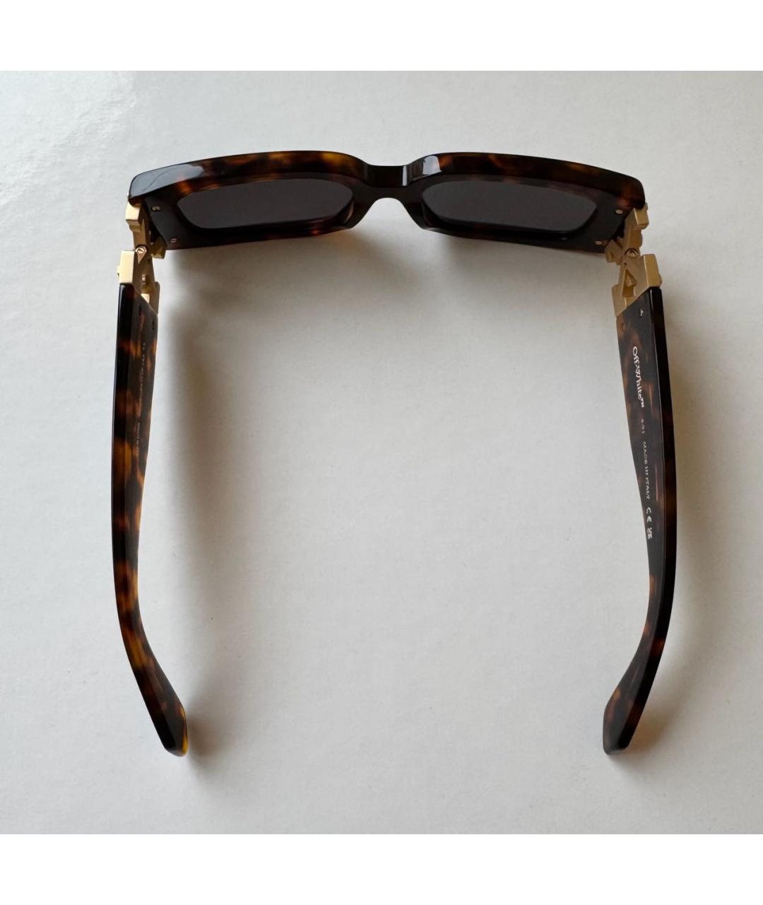 OFF-WHITE Коричневые пластиковые солнцезащитные очки, фото 7