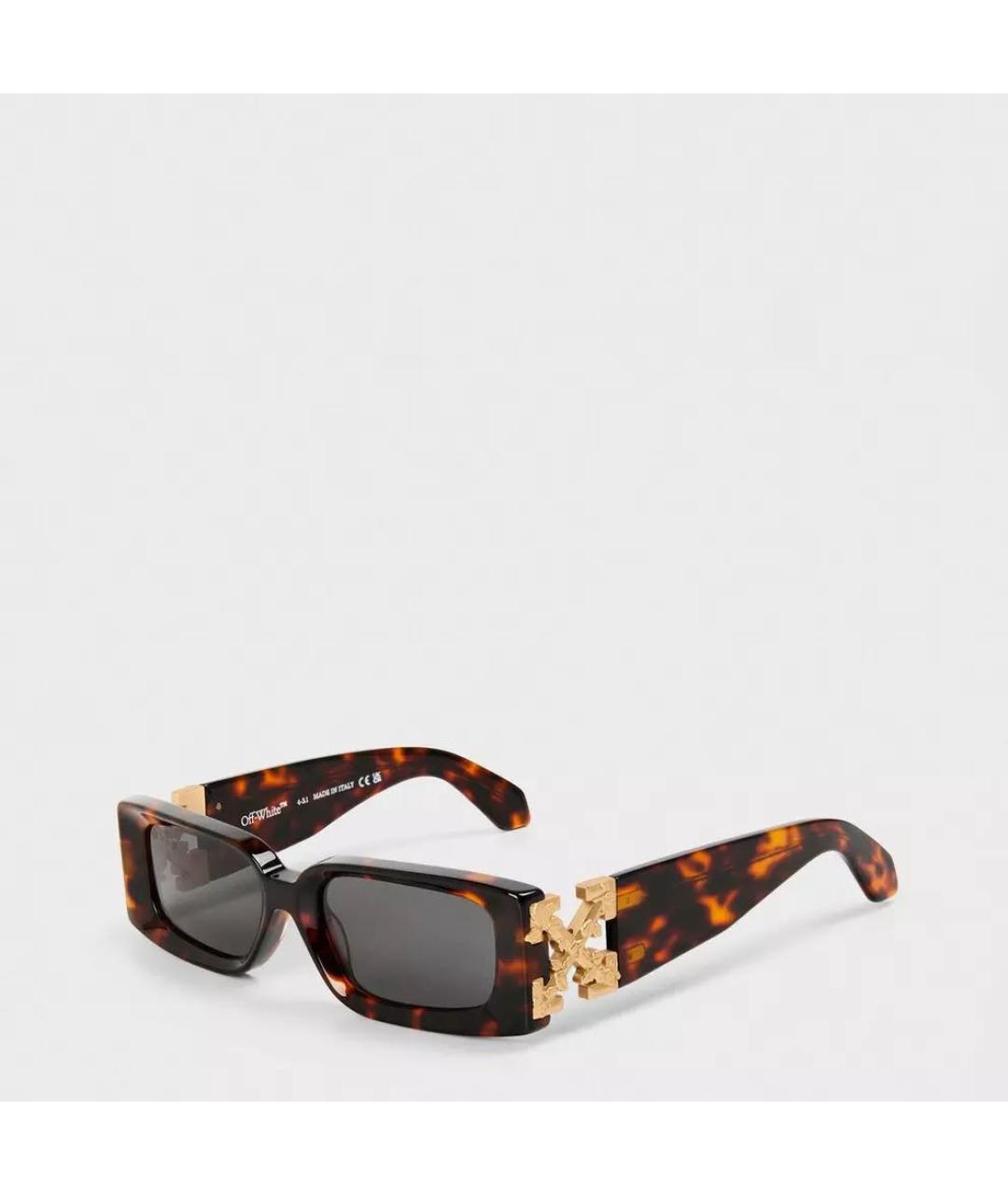 OFF-WHITE Коричневые пластиковые солнцезащитные очки, фото 9