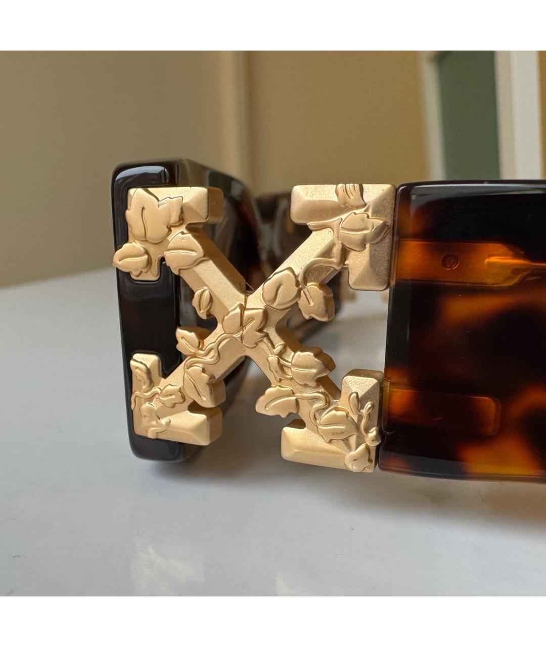 OFF-WHITE Коричневые пластиковые солнцезащитные очки, фото 7