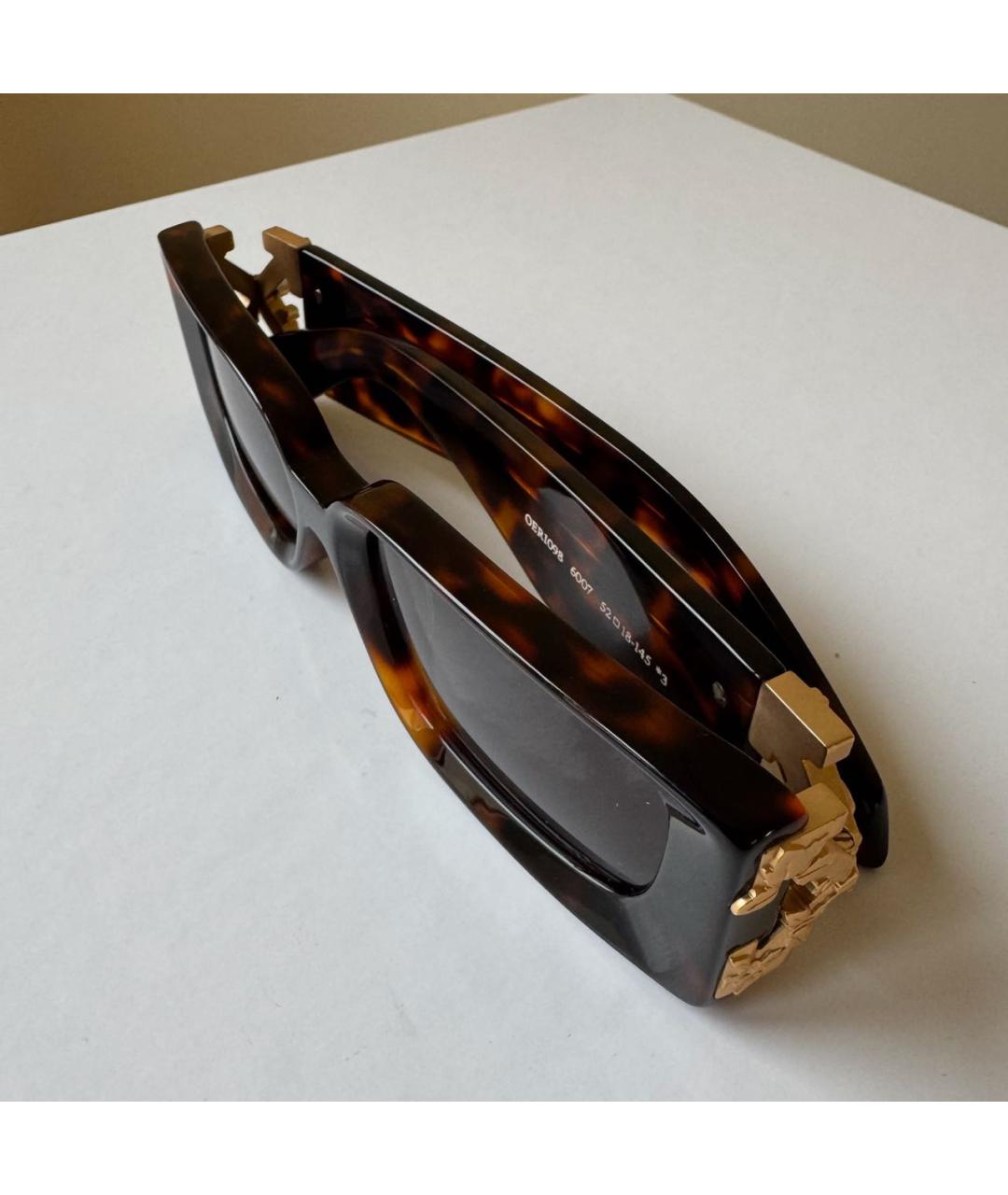 OFF-WHITE Коричневые пластиковые солнцезащитные очки, фото 5