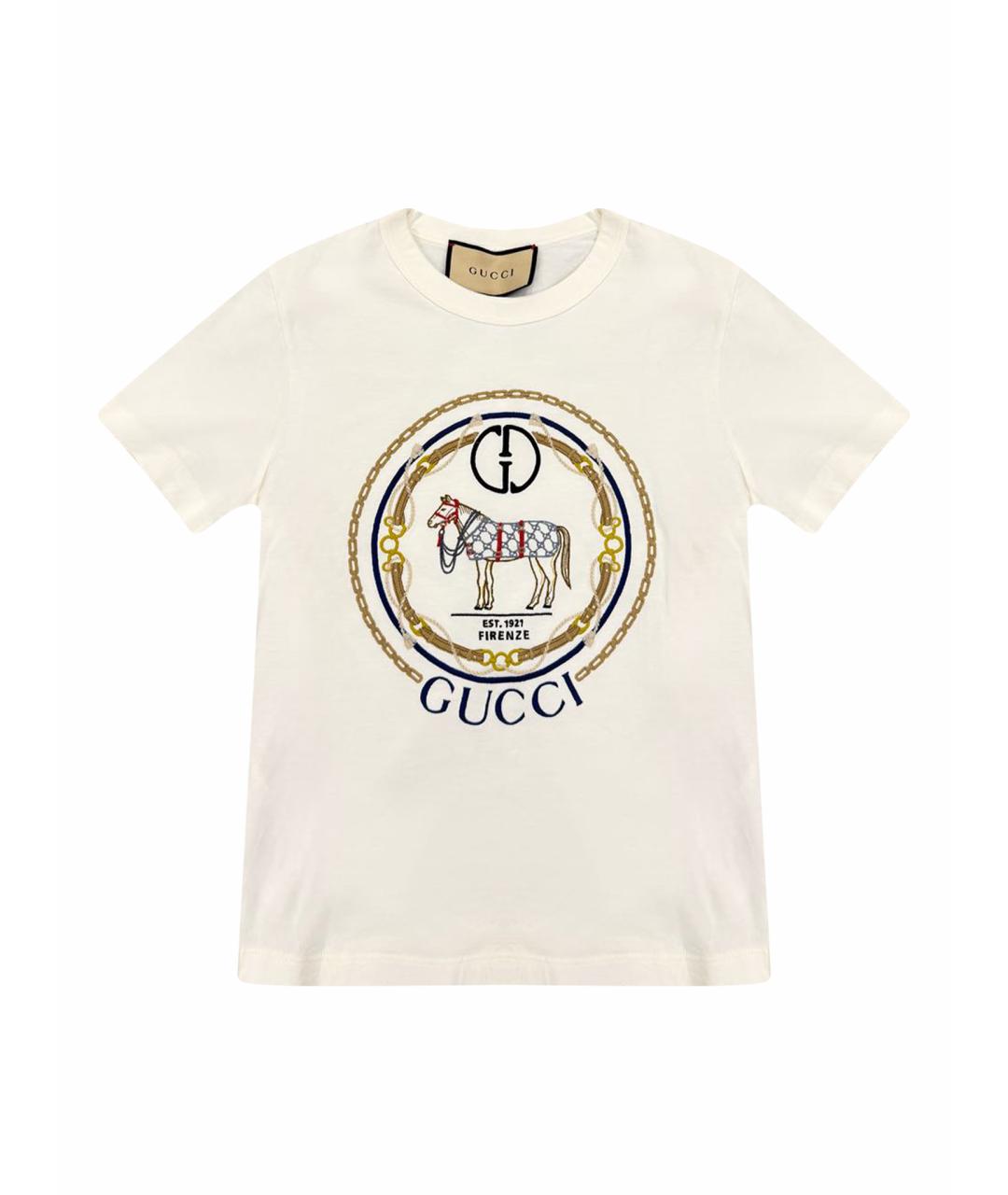 GUCCI Бежевая хлопковая футболка, фото 1