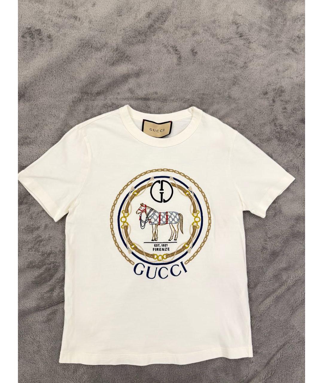 GUCCI Бежевая хлопковая футболка, фото 5