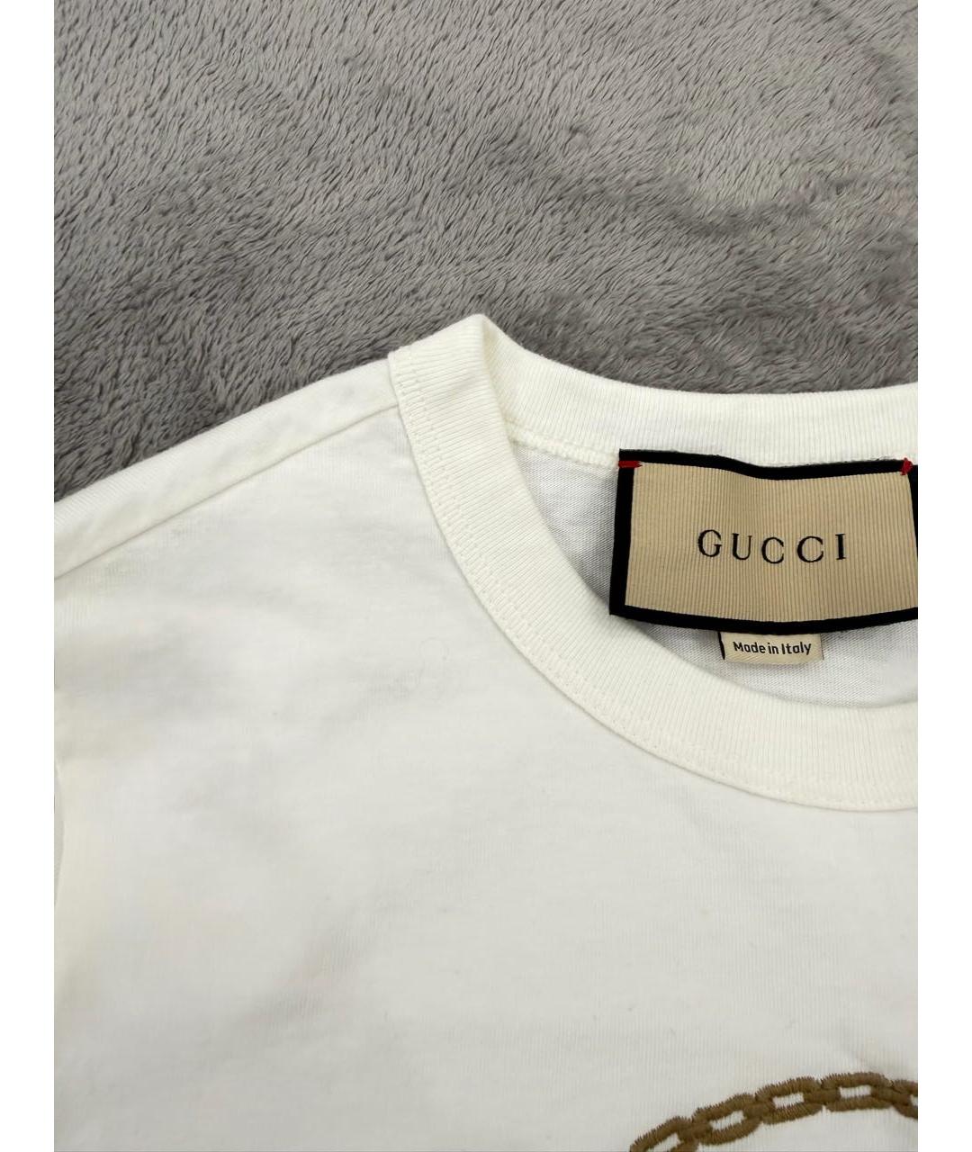 GUCCI Бежевая хлопковая футболка, фото 4