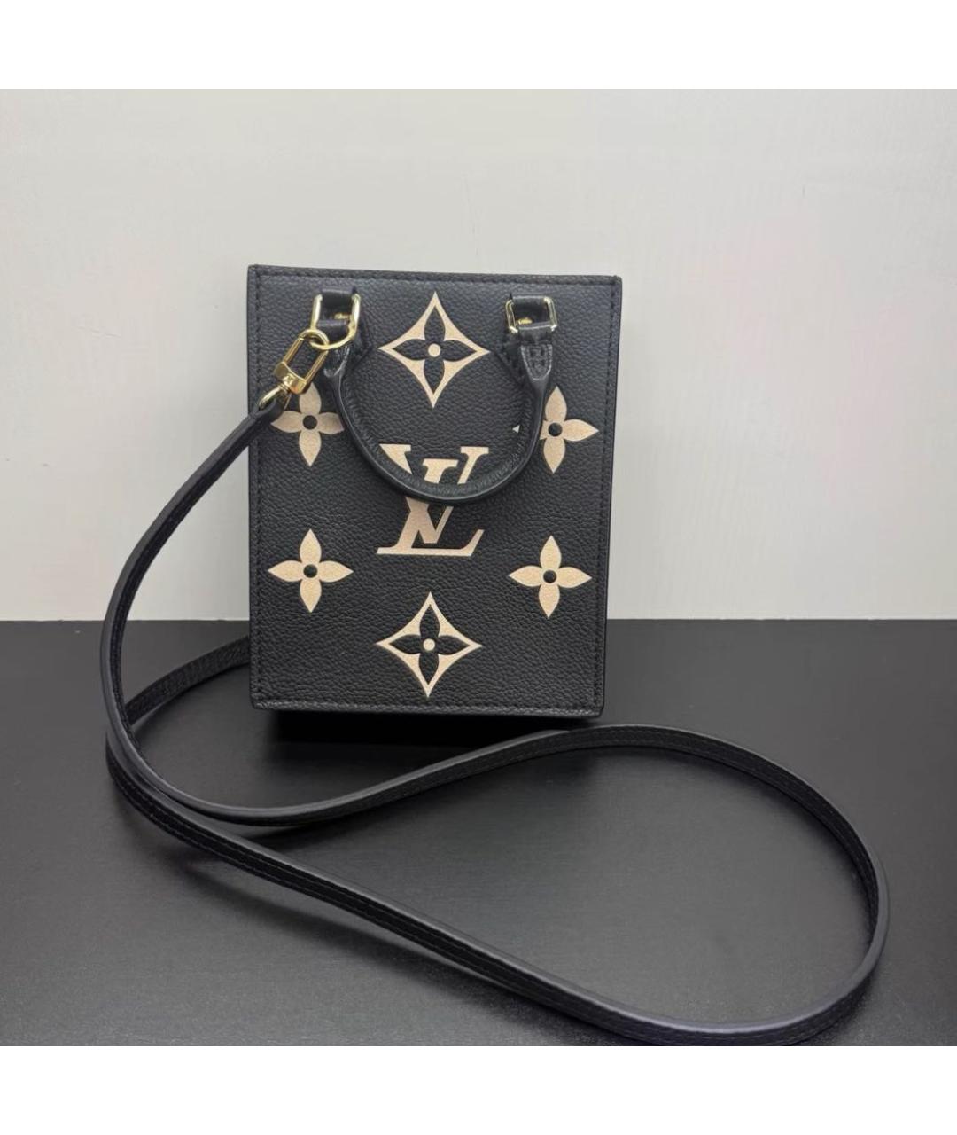 LOUIS VUITTON Черная кожаная сумка с короткими ручками, фото 4