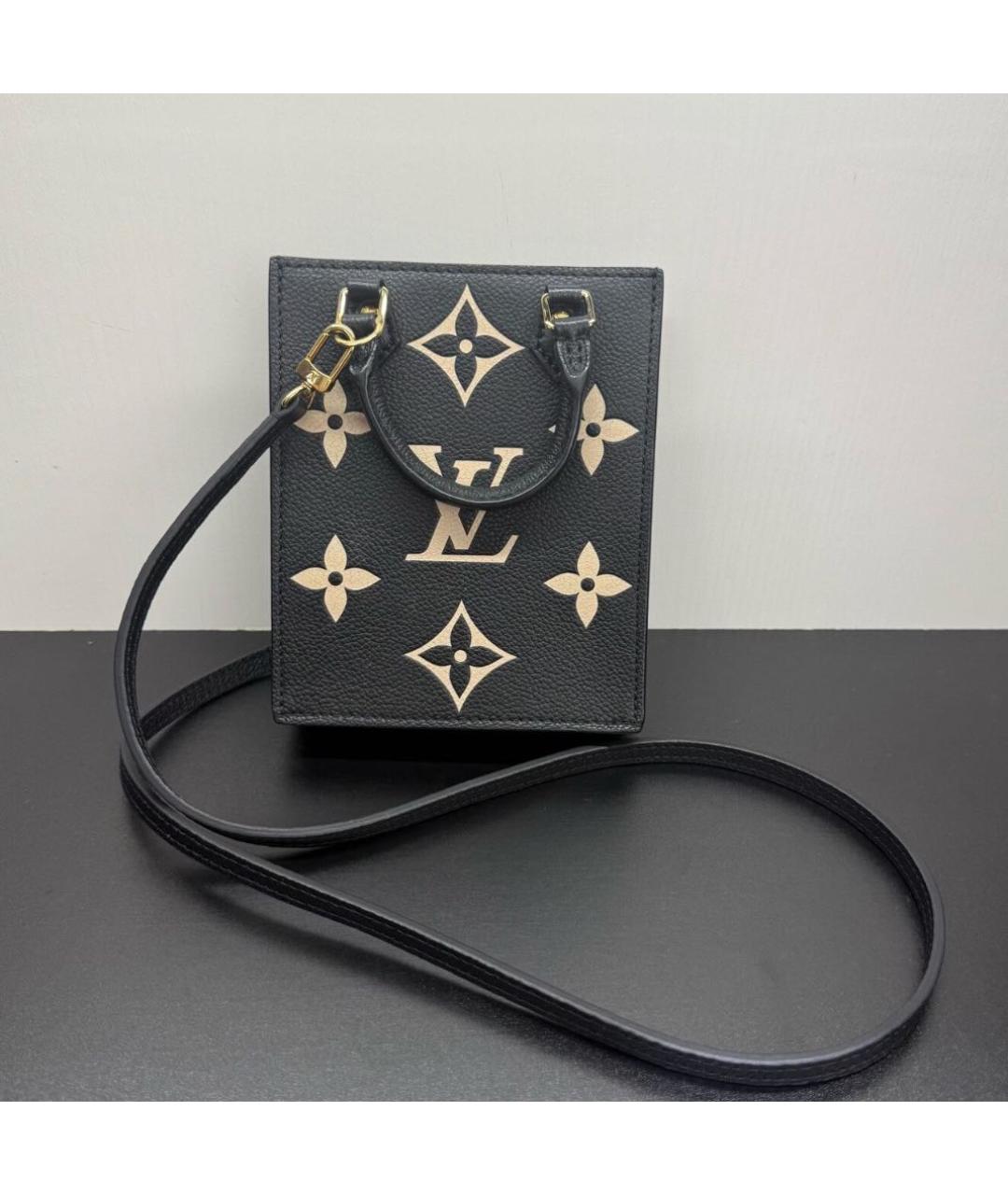 LOUIS VUITTON Черная кожаная сумка с короткими ручками, фото 2