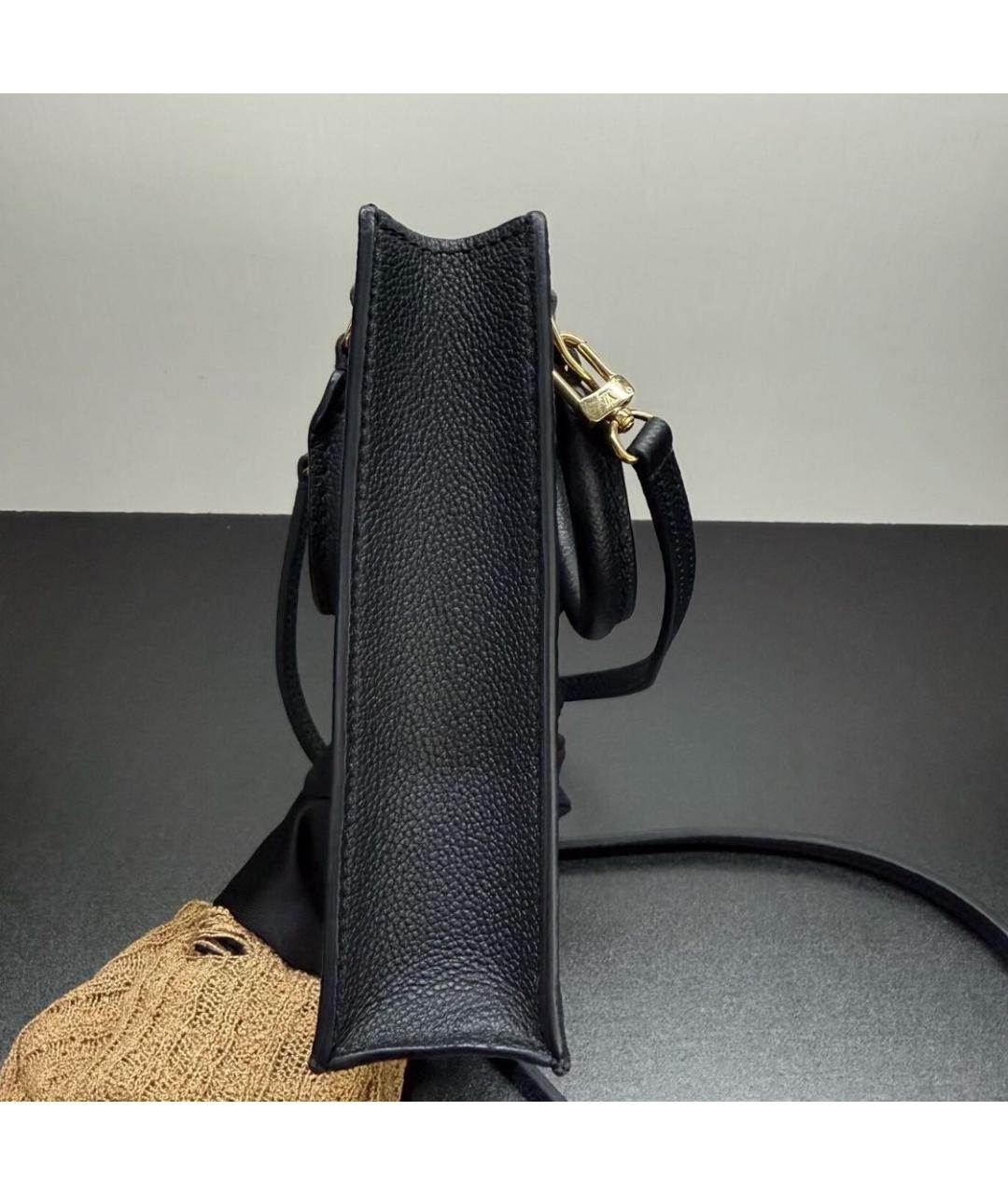 LOUIS VUITTON Черная кожаная сумка с короткими ручками, фото 3