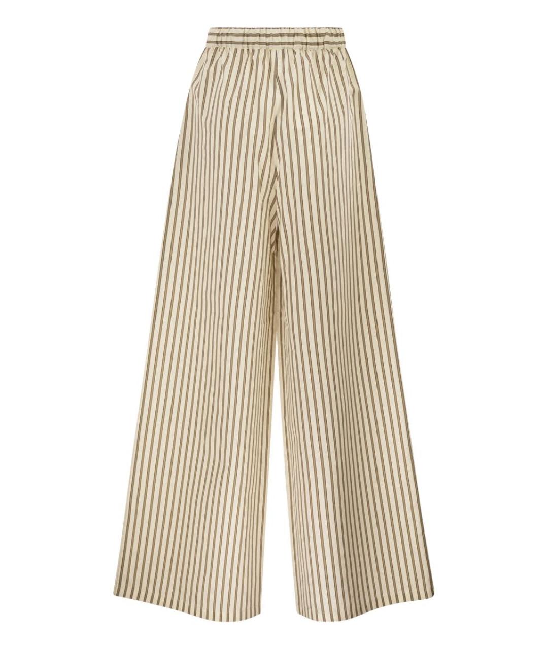 MAX MARA Бежевые хлопковые прямые брюки, фото 2