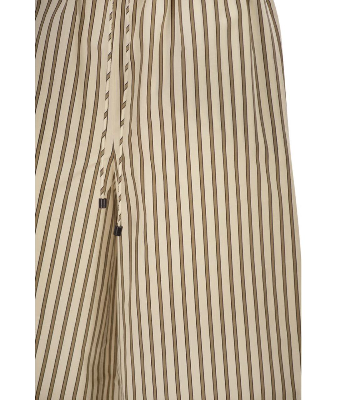 MAX MARA Бежевые хлопковые прямые брюки, фото 4