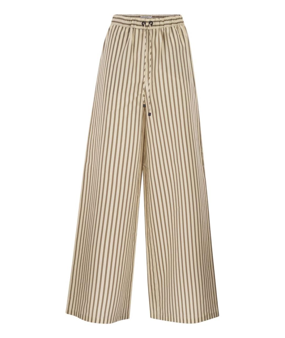 MAX MARA Бежевые хлопковые прямые брюки, фото 1