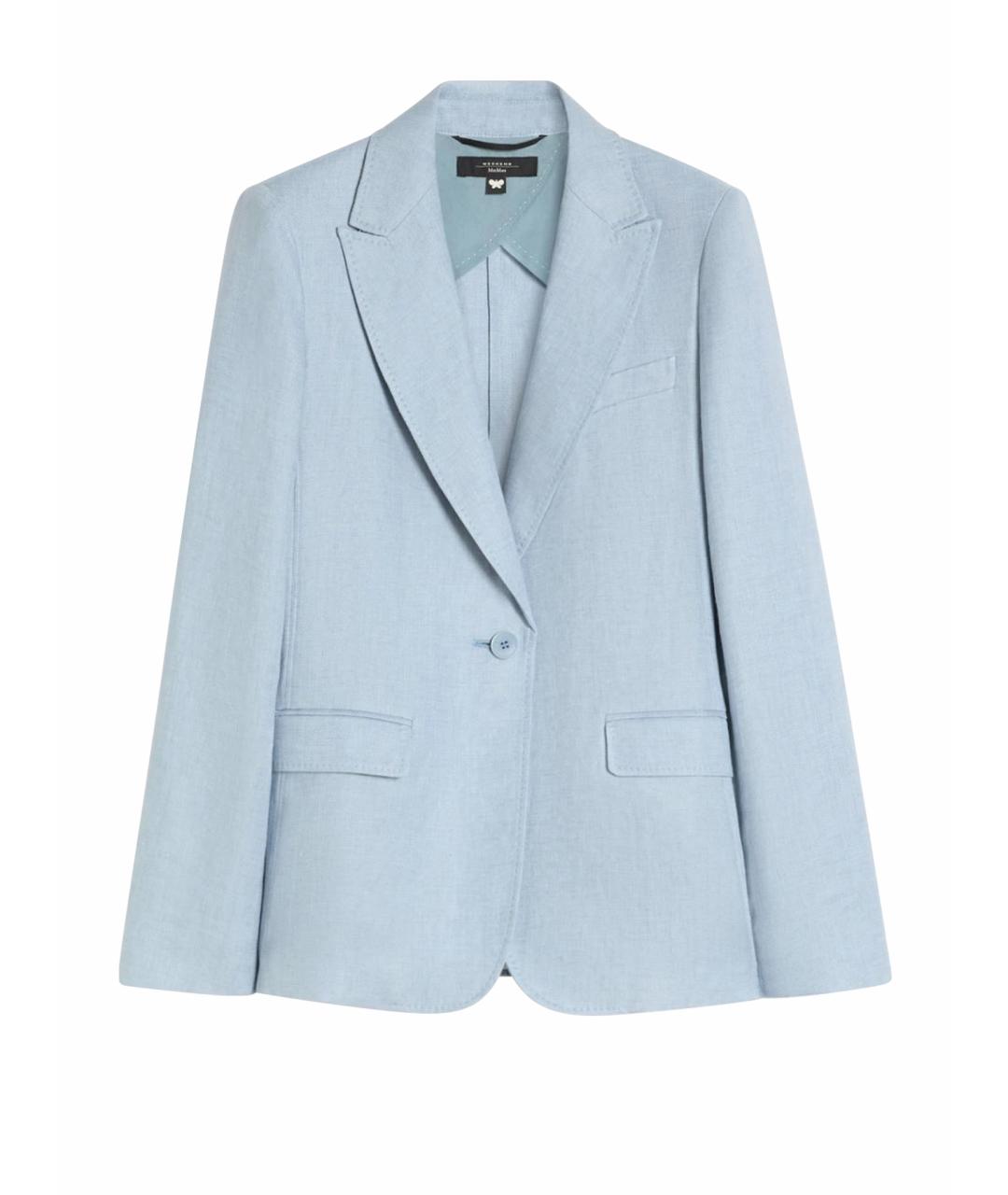 WEEKEND MAX MARA Голубой льняной жакет/пиджак, фото 5