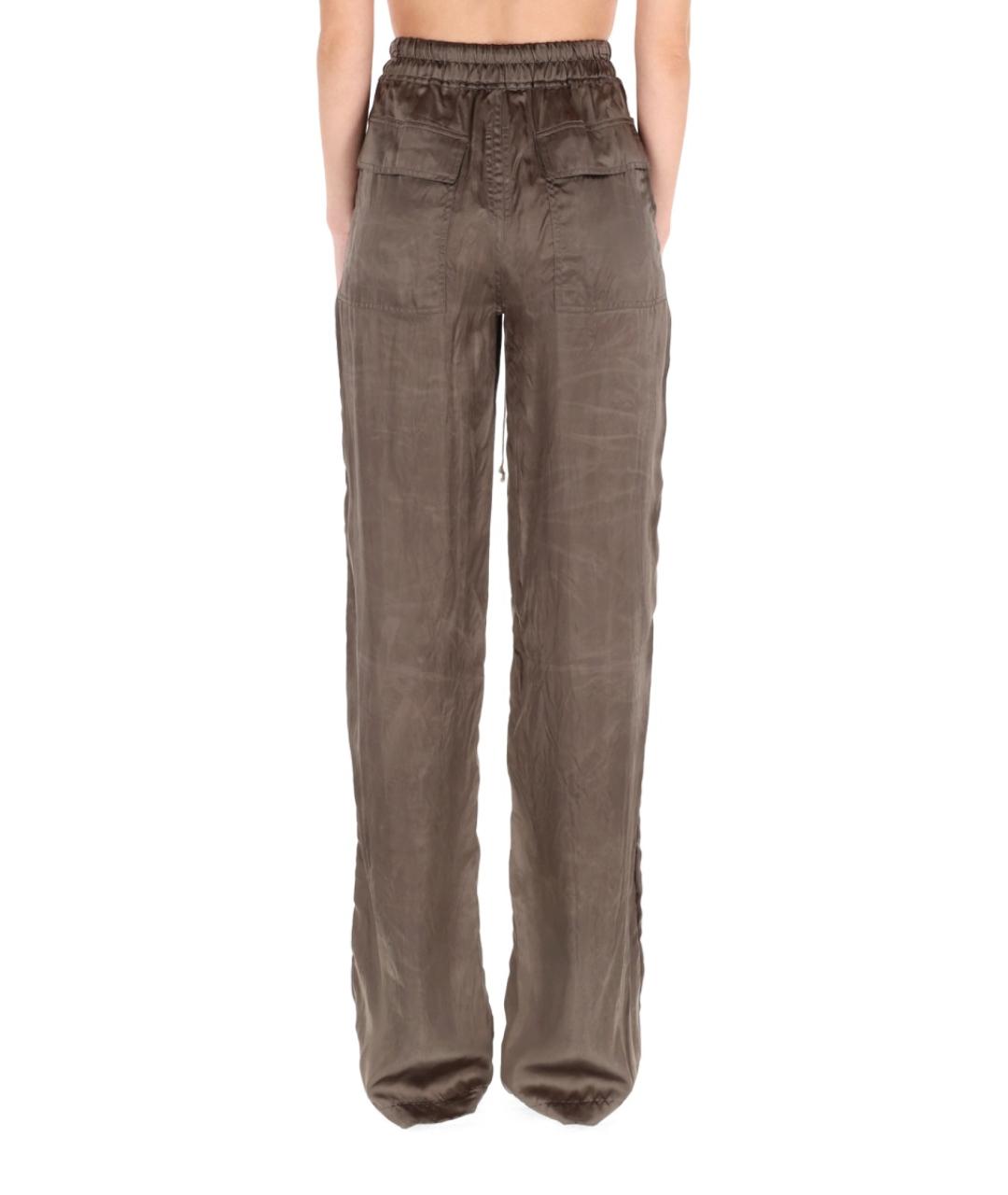 RICK OWENS Серые вискозные прямые брюки, фото 5