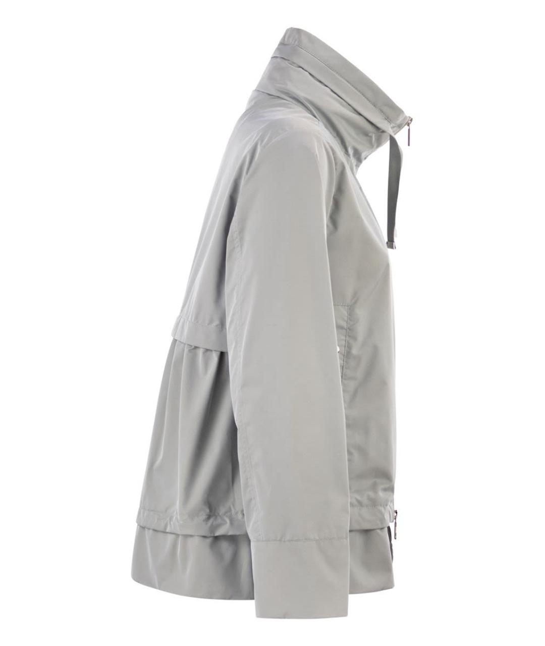 MOORER Голубое полиэстеровое пальто, фото 3