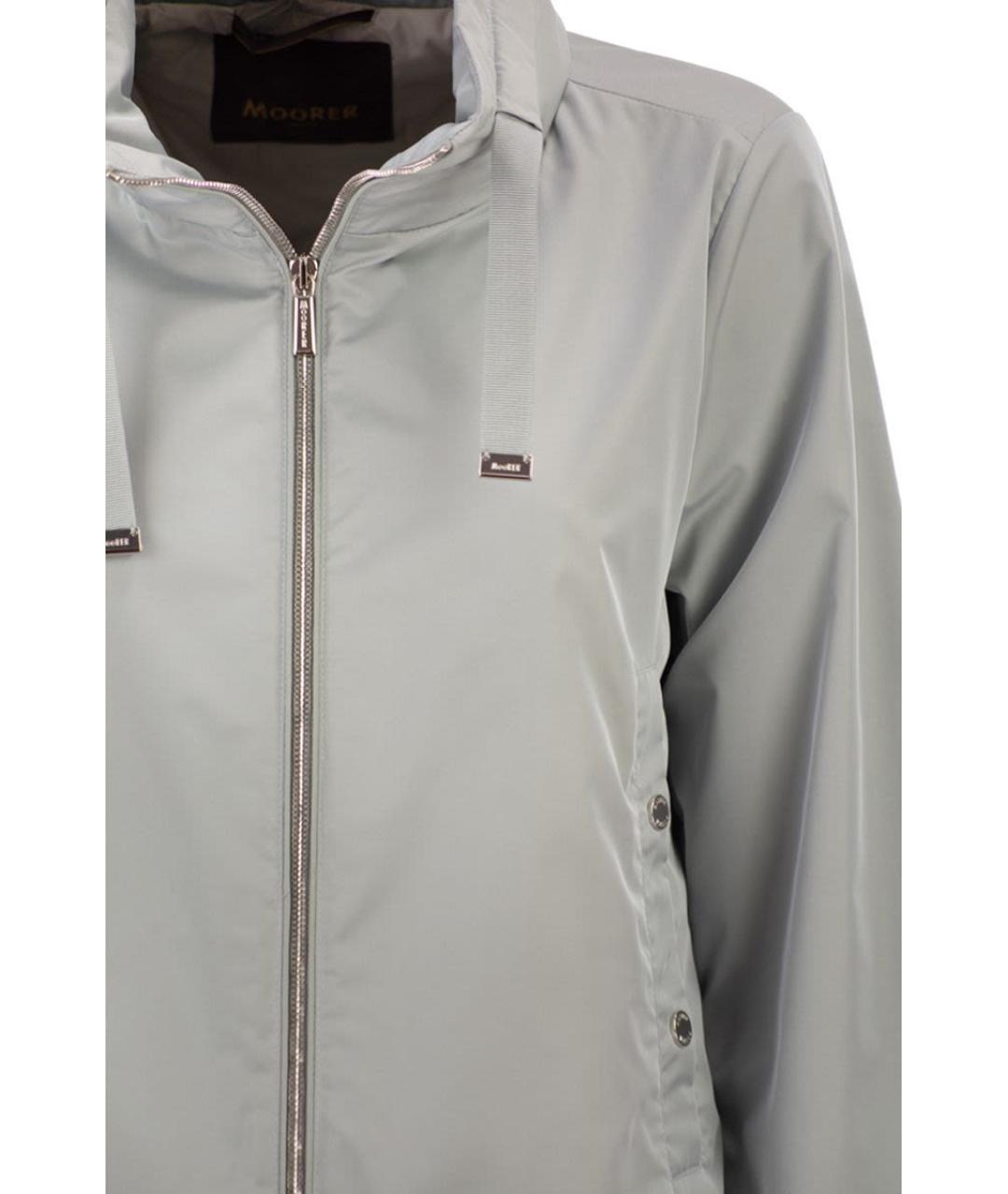 MOORER Голубое полиэстеровое пальто, фото 4