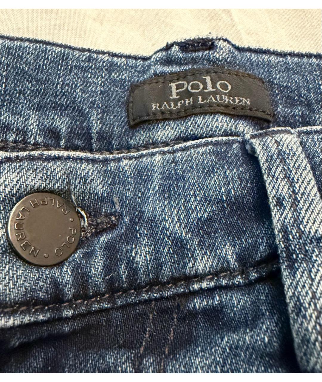 POLO RALPH LAUREN Синие хлопковые джинсы скинни, фото 3