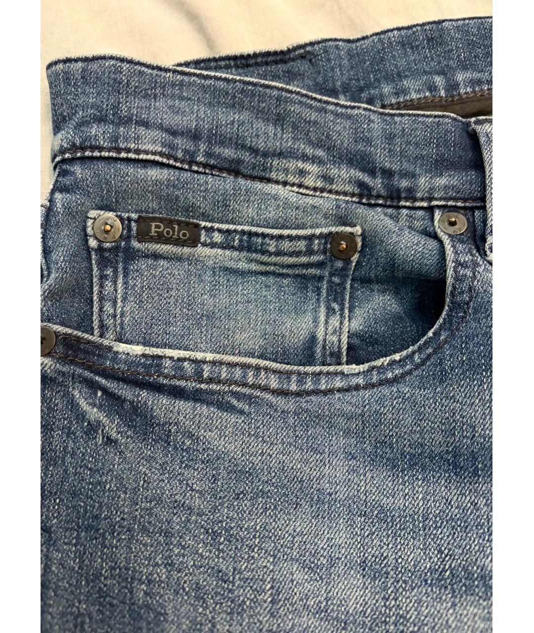 POLO RALPH LAUREN Синие хлопковые джинсы скинни, фото 6