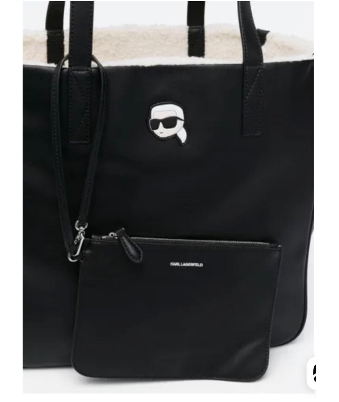 KARL LAGERFELD Черная сумка тоут, фото 4