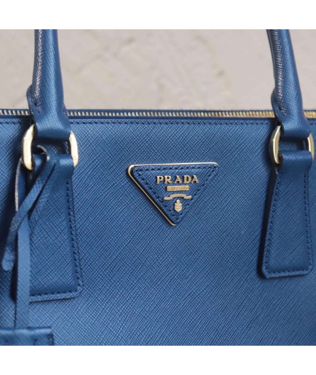 PRADA Синяя кожаная сумка тоут, фото 5