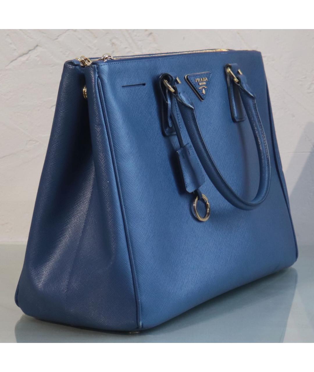 PRADA Синяя кожаная сумка тоут, фото 3